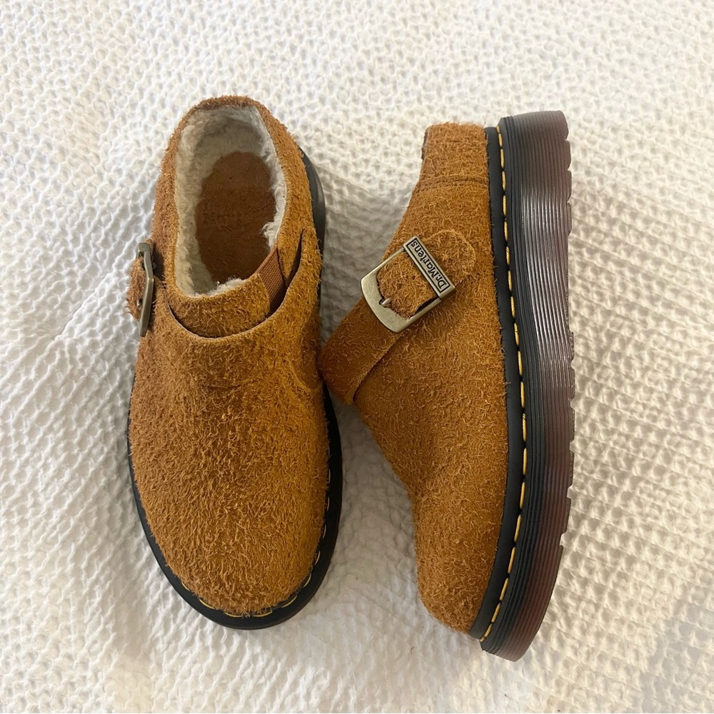 Dr. Martens Isham Faux Shearling Lined Suede Slingback Mules
